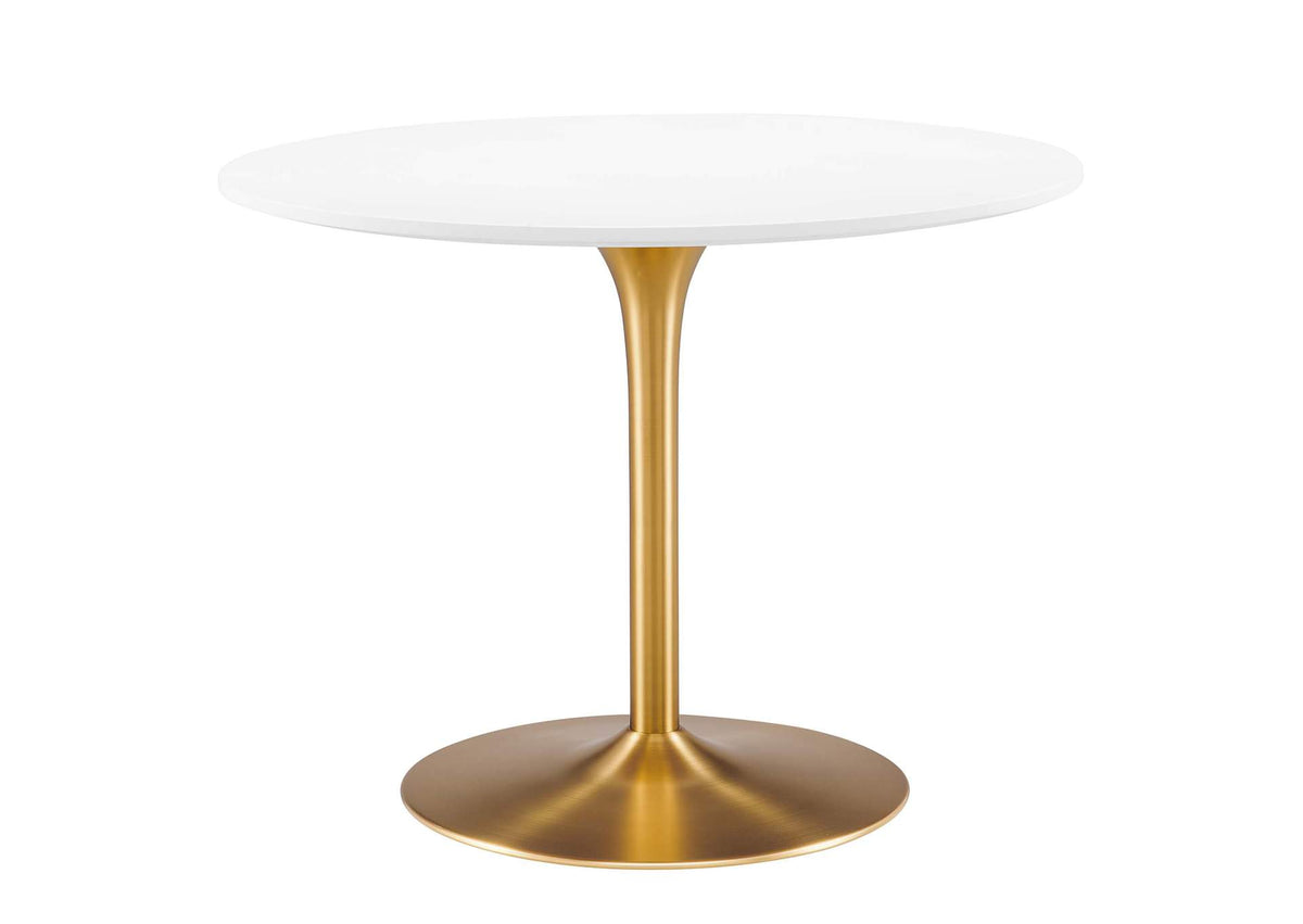 EEI-6313-WHI-GLD Pursuit 40" Dining Table By Modway