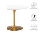 EEI-6313-WHI-GLD Pursuit 40" Dining Table By Modway