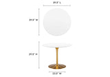 EEI-6313-WHI-GLD Pursuit 40" Dining Table By Modway