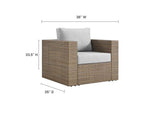 EEI-6326-CAP-GRY Convene Outdoor Patio Armchair By Modway
