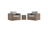 EEI-6327-CAP-GRY Convene 3-Piece Outdoor Patio Furniture Set By Modway