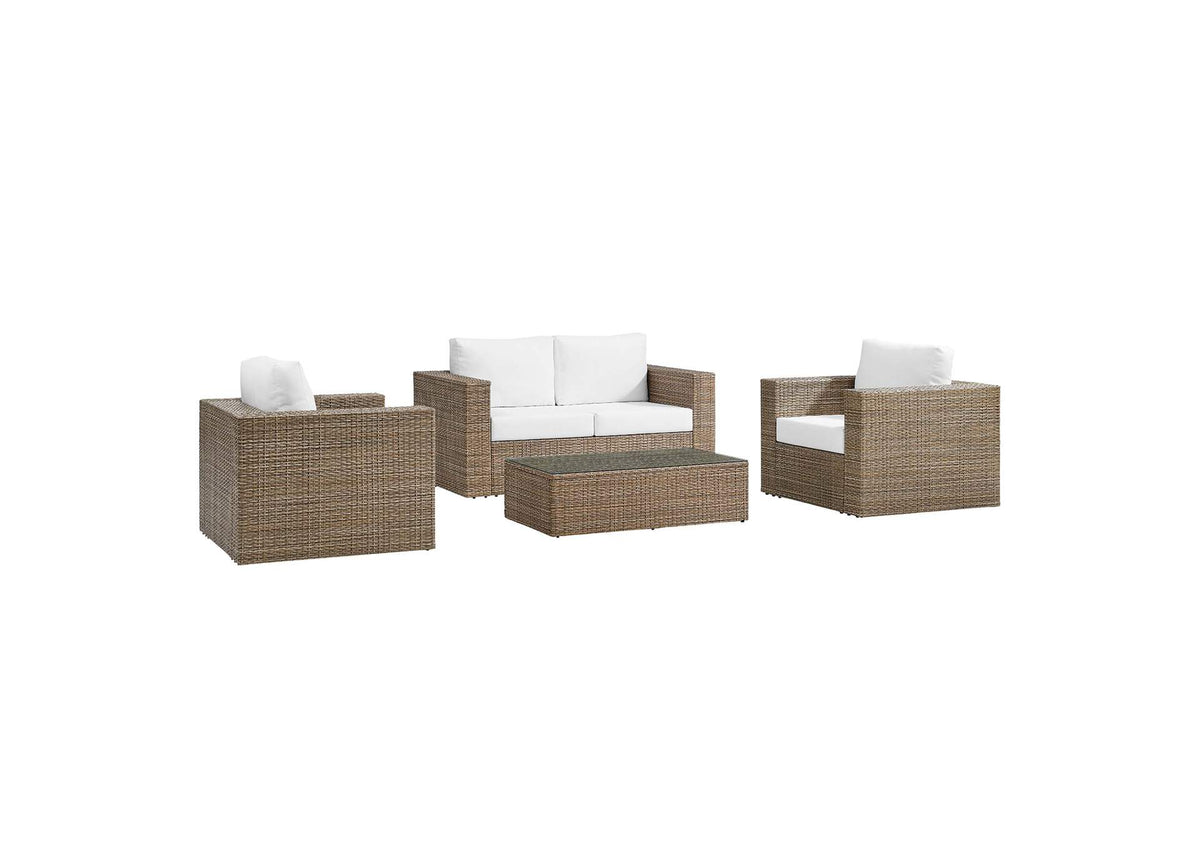 EEI-6328-CAP-WHI Convene 4-Piece Outdoor Patio Furniture Set By Modway