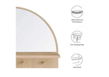 EEI-6350-OAK Moonbeam Arched Mirror By Modway