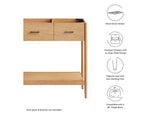 EEI-6355-NAT Zaire 48" Single Sink Compatible Bathroom Vanity Cabinet - Sink Basin Not Included - By Modway