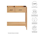 EEI-6356-NAT Zaire 48" Double Sink Compatible Bathroom Vanity Cabinet - Sink Basin Not Included - By Modway
