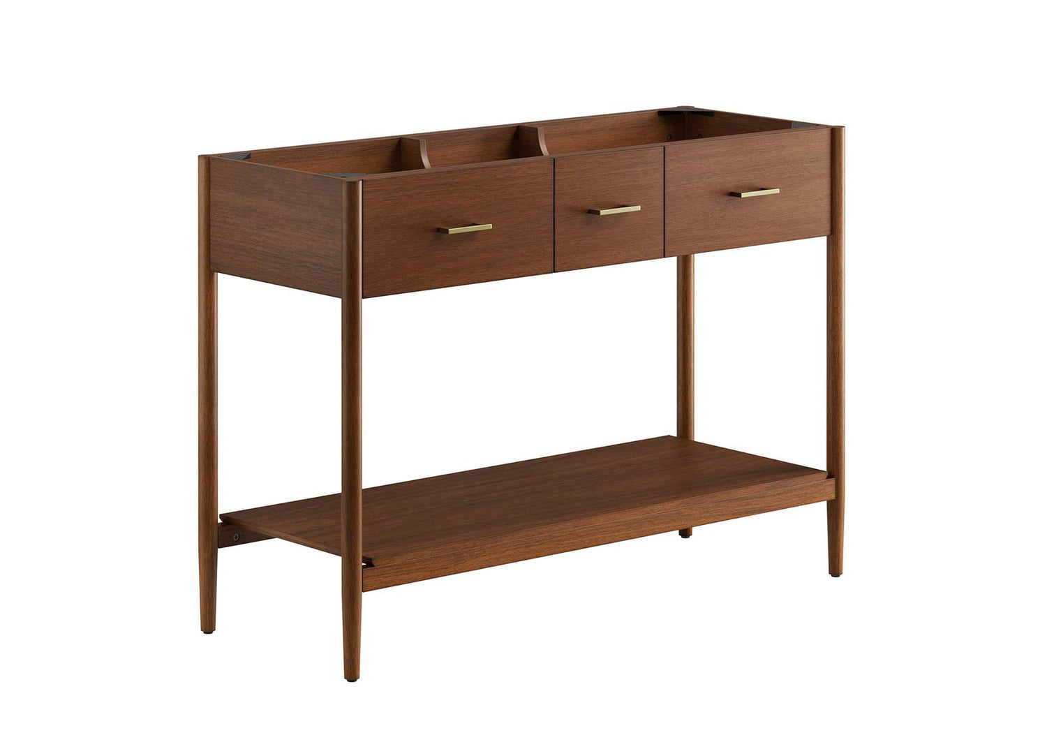 EEI-6356-WAL Zaire 48" Double Sink Compatible Bathroom Vanity Cabinet - Sink Basin Not Included - By Modway