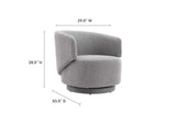 EEI-6357-LGR Celestia Boucle Fabric Swivel Chair By Modway
