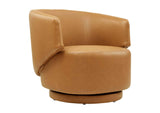 EEI-6358-TAN Celestia Vegan Leather Fabric And Wood Swivel Chair By Modway