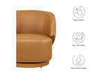 EEI-6358-TAN Celestia Vegan Leather Fabric And Wood Swivel Chair By Modway