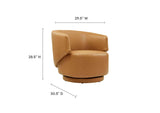 EEI-6358-TAN Celestia Vegan Leather Fabric And Wood Swivel Chair By Modway