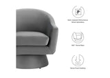EEI-6360-GRY Astral Performance Velvet Fabric And Wood Swivel Chair By Modway