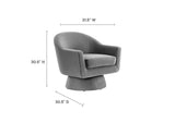 EEI-6360-GRY Astral Performance Velvet Fabric And Wood Swivel Chair By Modway