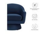 EEI-6360-MID Astral Performance Velvet Fabric And Wood Swivel Chair By Modway
