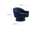 EEI-6360-MID Astral Performance Velvet Fabric And Wood Swivel Chair By Modway
