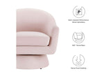 EEI-6360-PNK Astral Performance Velvet Fabric And Wood Swivel Chair By Modway
