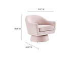 EEI-6360-PNK Astral Performance Velvet Fabric And Wood Swivel Chair By Modway