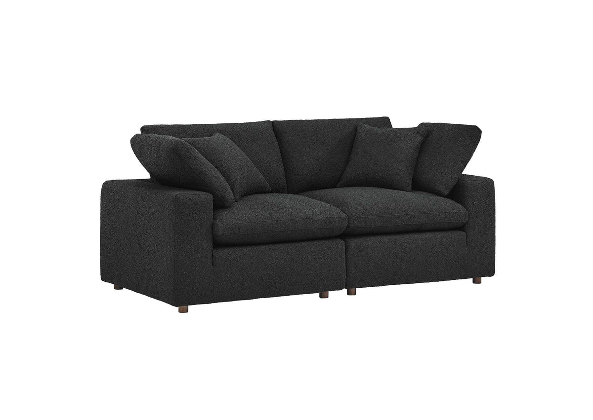 EEI-6361-BLK Commix Down Filled Overstuffed Boucle Fabric Loveseat By Modway