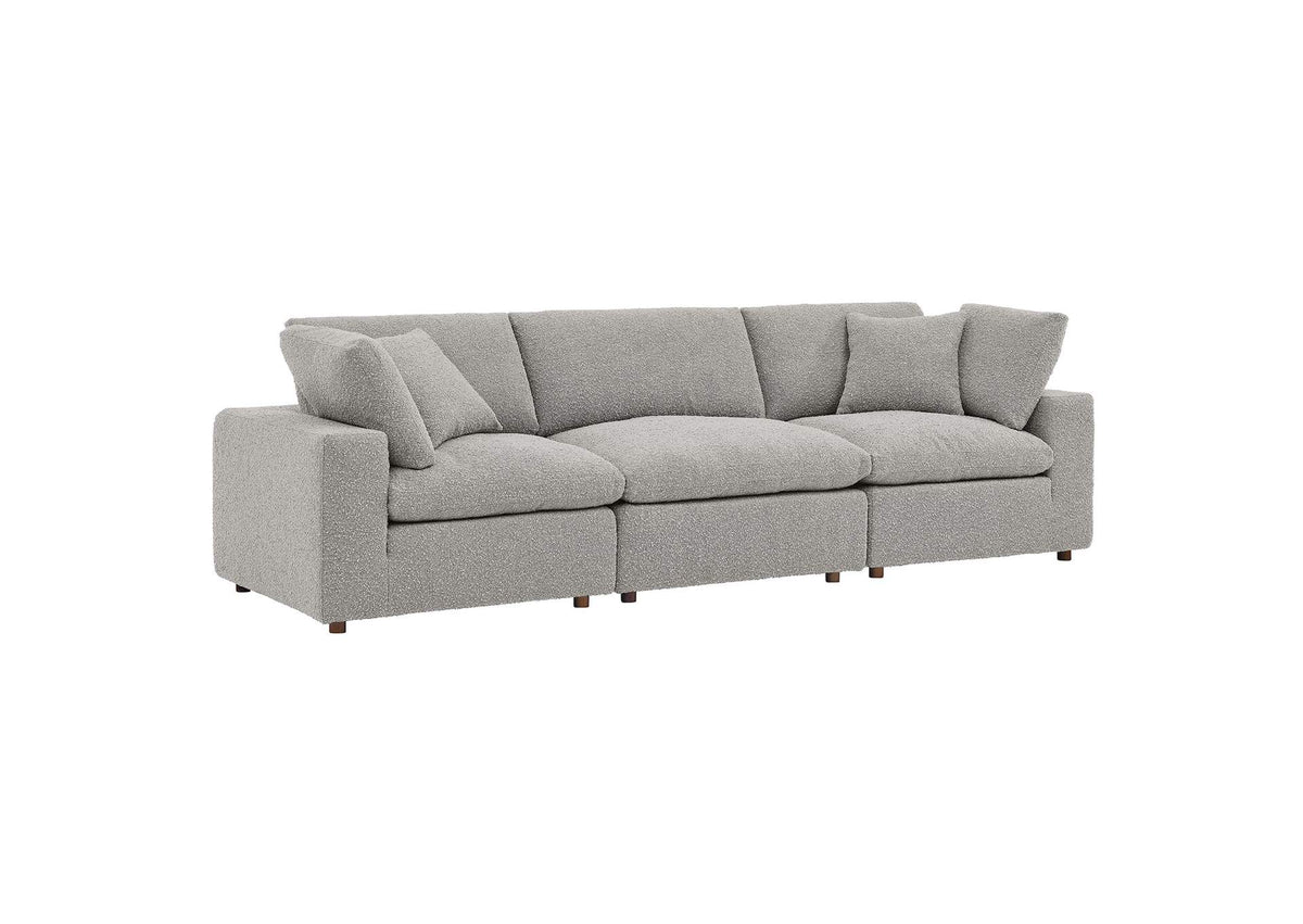 EEI-6362-LGR Commix Down Filled Overstuffed Boucle Fabric 3-Seater Sofa By Modway