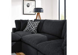 EEI-6363-BLK Commix 4-Piece Down Filled Overstuffed Boucle Fabric Sectional Sofa By Modway