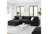 EEI-6363-BLK Commix 4-Piece Down Filled Overstuffed Boucle Fabric Sectional Sofa By Modway