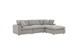 EEI-6363-LGR Commix 4-Piece Down Filled Overstuffed Boucle Fabric Sectional Sofa By Modway