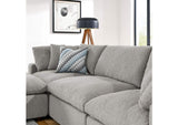 EEI-6363-LGR Commix 4-Piece Down Filled Overstuffed Boucle Fabric Sectional Sofa By Modway