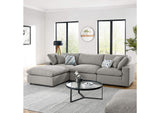 EEI-6363-LGR Commix 4-Piece Down Filled Overstuffed Boucle Fabric Sectional Sofa By Modway