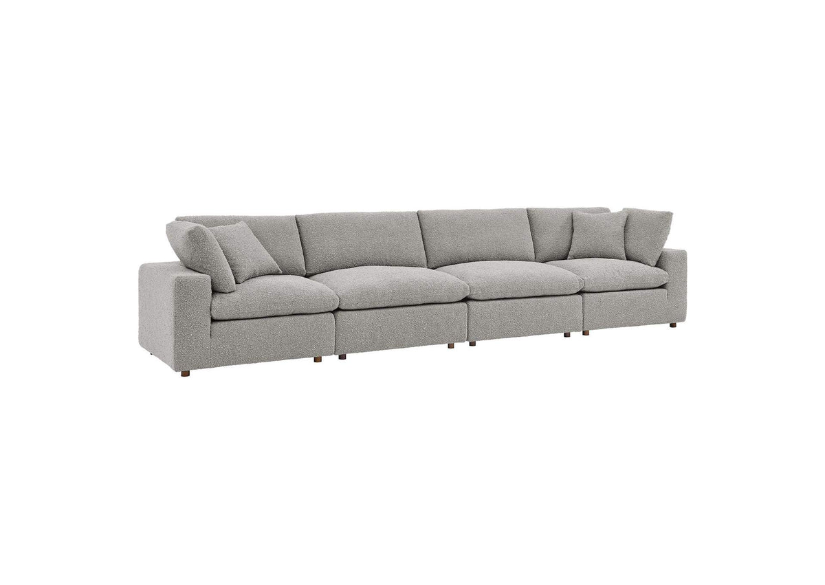 EEI-6364-LGR Commix Down Filled Overstuffed Boucle Fabric 4-Seater Sofa By Modway