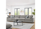 EEI-6364-LGR Commix Down Filled Overstuffed Boucle Fabric 4-Seater Sofa By Modway