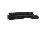EEI-6365-BLK Commix 5 Piece Down Filled Overstuffed Boucle Fabric Sectional Sofa By Modway