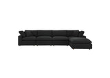 EEI-6365-BLK Commix 5 Piece Down Filled Overstuffed Boucle Fabric Sectional Sofa By Modway