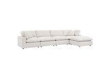 EEI-6365-IVO Commix 5 Piece Down Filled Overstuffed Boucle Fabric Sectional Sofa By Modway