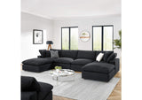EEI-6366-BLK Commix 6-Piece Down Filled Overstuffed Boucle Sectional Sofa By Modway