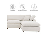 EEI-6366-IVO Commix 6-Piece Down Filled Overstuffed Boucle Sectional Sofa By Modway