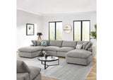 EEI-6366-LGR Commix 6-Piece Down Filled Overstuffed Boucle Sectional Sofa By Modway
