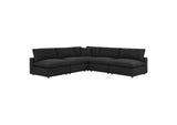EEI-6367-BLK Commix 5 Piece Down Filled Overstuffed Boucle Fabric Sectional Sofa By Modway