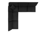EEI-6367-BLK Commix 5 Piece Down Filled Overstuffed Boucle Fabric Sectional Sofa By Modway