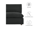 EEI-6367-BLK Commix 5 Piece Down Filled Overstuffed Boucle Fabric Sectional Sofa By Modway