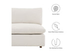 EEI-6367-IVO Commix 5 Piece Down Filled Overstuffed Boucle Fabric Sectional Sofa By Modway