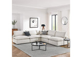 EEI-6367-IVO Commix 5 Piece Down Filled Overstuffed Boucle Fabric Sectional Sofa By Modway