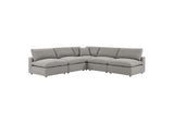 EEI-6367-LGR Commix 5 Piece Down Filled Overstuffed Boucle Fabric Sectional Sofa By Modway