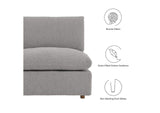EEI-6367-LGR Commix 5 Piece Down Filled Overstuffed Boucle Fabric Sectional Sofa By Modway