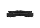 EEI-6368-BLK Commix 5 Piece Down Filled Overstuffed Boucle Sectional Sofa By Modway