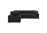 EEI-6368-BLK Commix 5 Piece Down Filled Overstuffed Boucle Sectional Sofa By Modway