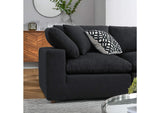 EEI-6368-BLK Commix 5 Piece Down Filled Overstuffed Boucle Sectional Sofa By Modway