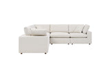 EEI-6368-IVO Commix 5 Piece Down Filled Overstuffed Boucle Sectional Sofa By Modway