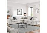 EEI-6368-IVO Commix 5 Piece Down Filled Overstuffed Boucle Sectional Sofa By Modway