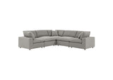 EEI-6368-LGR Commix 5 Piece Down Filled Overstuffed Boucle Sectional Sofa By Modway