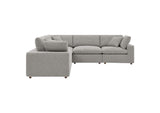 EEI-6368-LGR Commix 5 Piece Down Filled Overstuffed Boucle Sectional Sofa By Modway