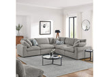 EEI-6368-LGR Commix 5 Piece Down Filled Overstuffed Boucle Sectional Sofa By Modway